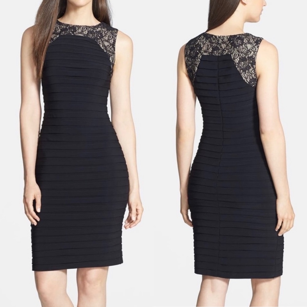 Adrianna Papell shutter pleat sheath dress